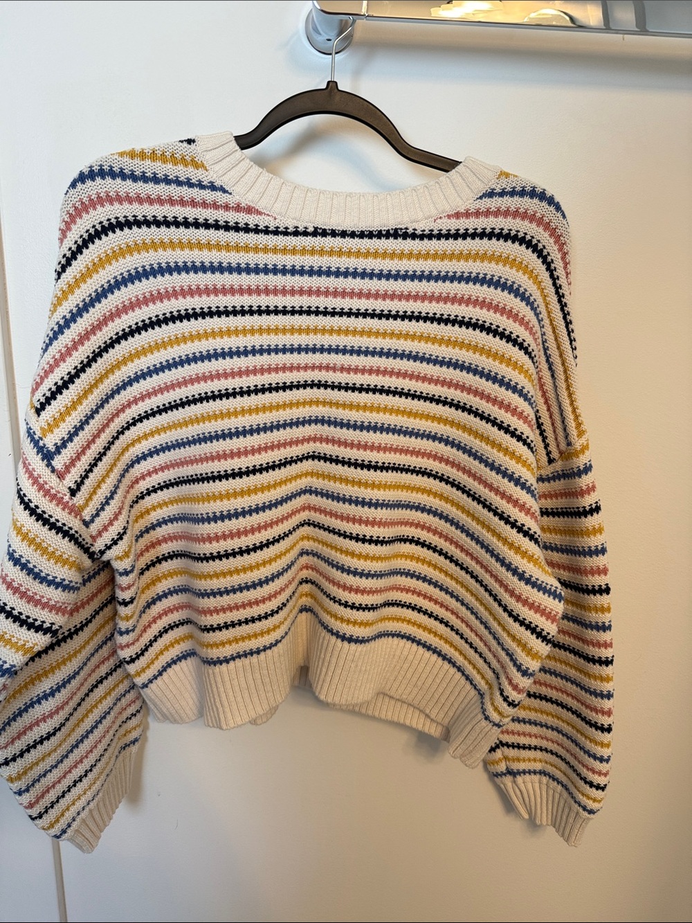 Loft Texture Stripe Relaxed Sweater